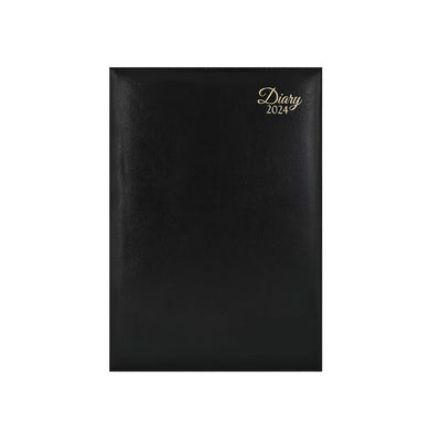 Scholar Leatherite 2024 A5 Daily Planner – Black