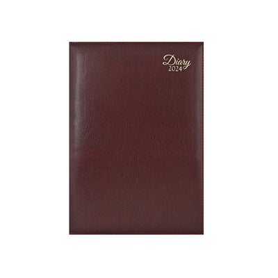 Scholar Leatherite 2024 A5 Daily Planner – Maroon 1