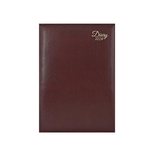 Scholar Leatherite 2025 A5 Daily Planner – Maroon