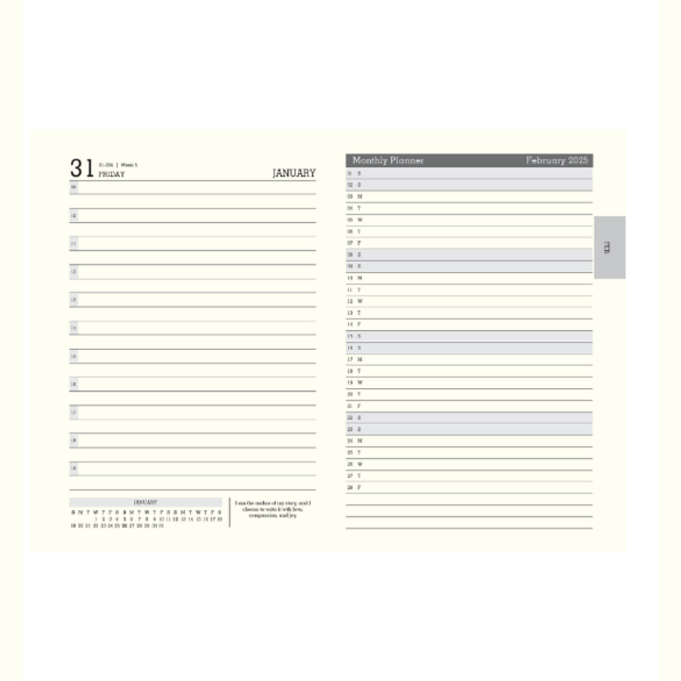 Scholar Leatherite 2025 A5 Daily Planner – Black 2