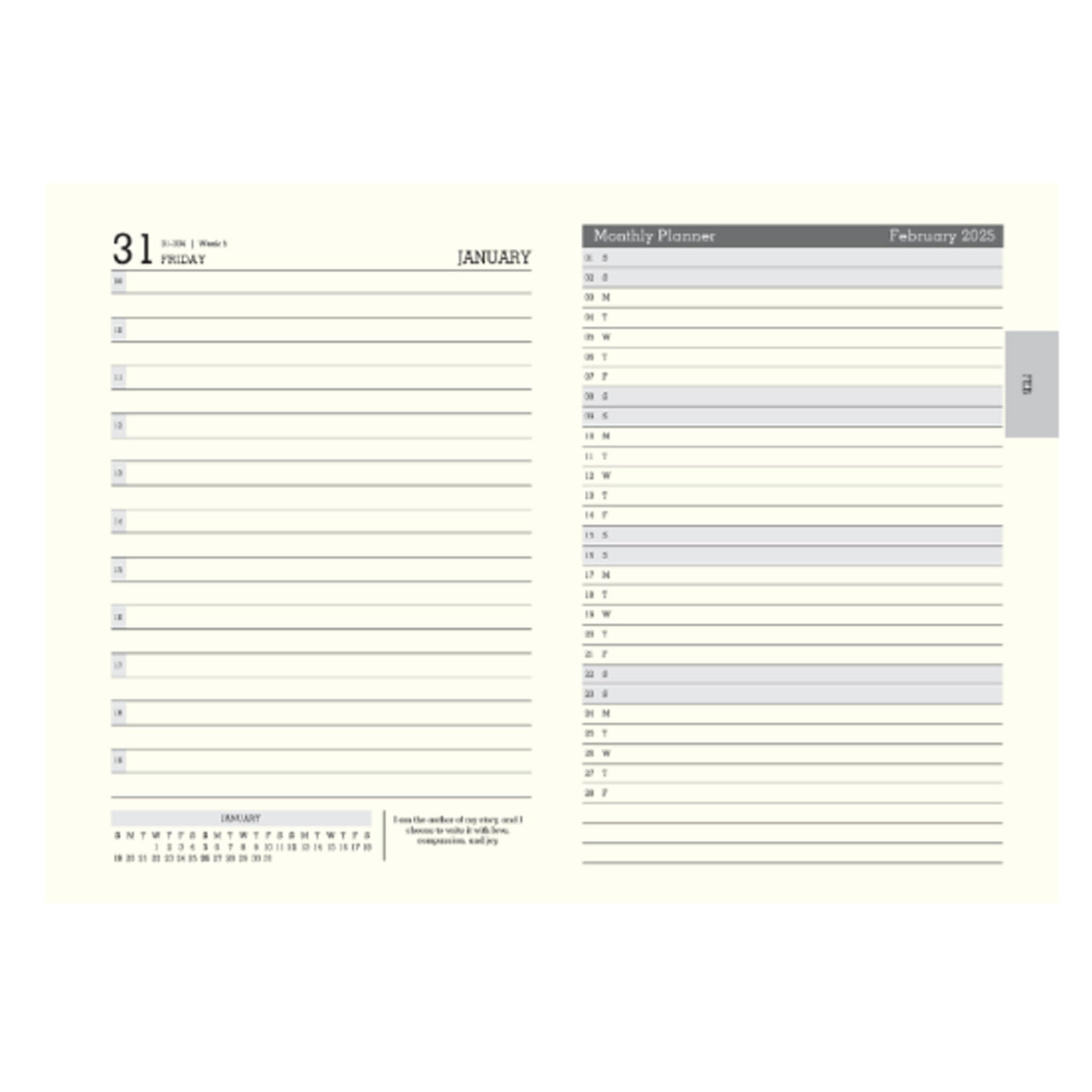 Scholar Magnet 2025 A5 Daily Planner – Black