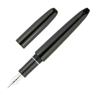 Scribo Piuma Tamenuri 14K Fountain Pen - Hane Kuro & Platinum (Limited Edition)