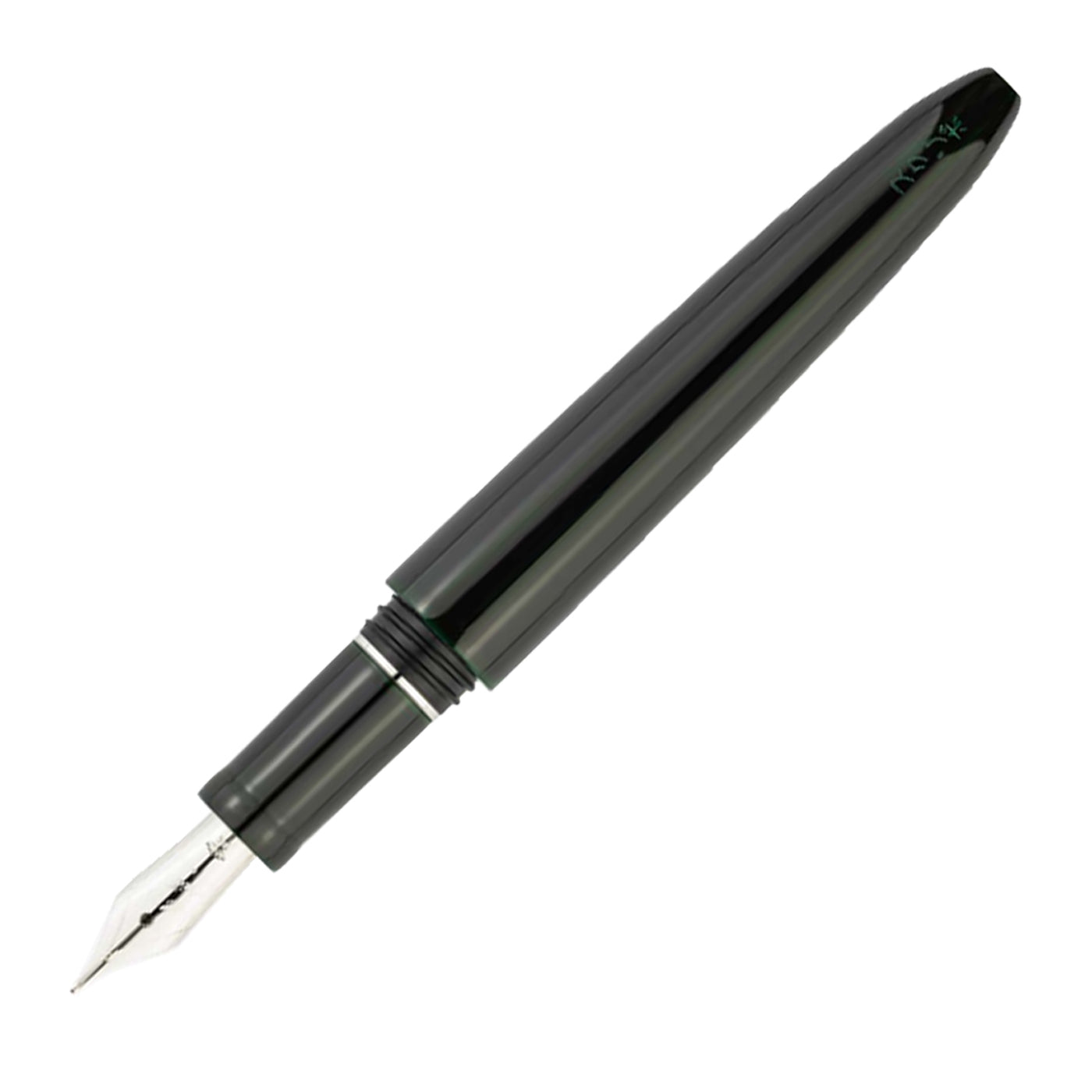 Scribo Piuma Tamenuri 14K Fountain Pen - Hane Kuro & Platinum (Limited Edition)