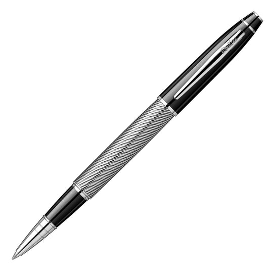 Scrikss Noble 35 Roller Ball Pen - Black Chrome Spiral CT