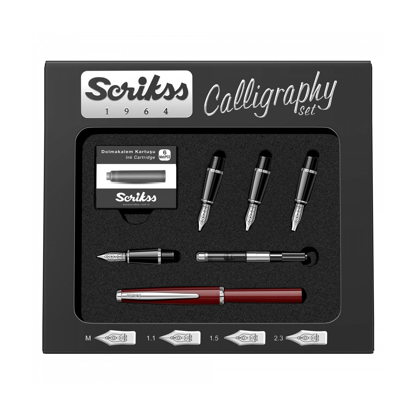 Scrikss Calligraphy Pen Set - Burgundy CT 1