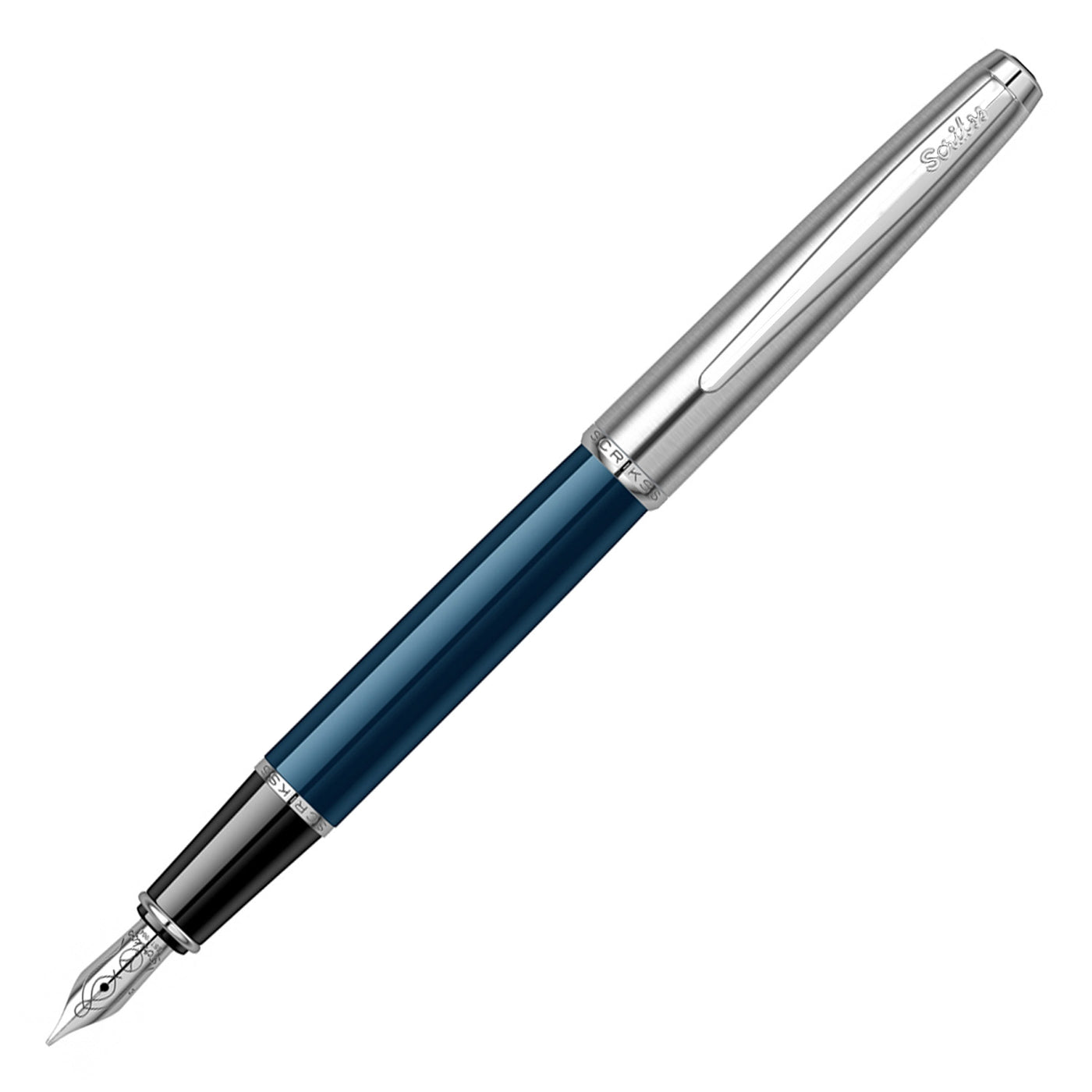 Scrikss Metropolis 78 Fountain Pen - Navy Chrome CT 1