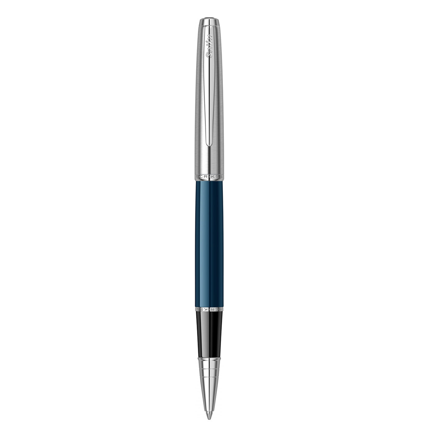 Scrikss Metropolis 78 Roller Ball Pen - Navy Chrome CT 2