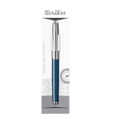 Scrikss Metropolis 78 Roller Ball Pen - Navy Chrome CT 6