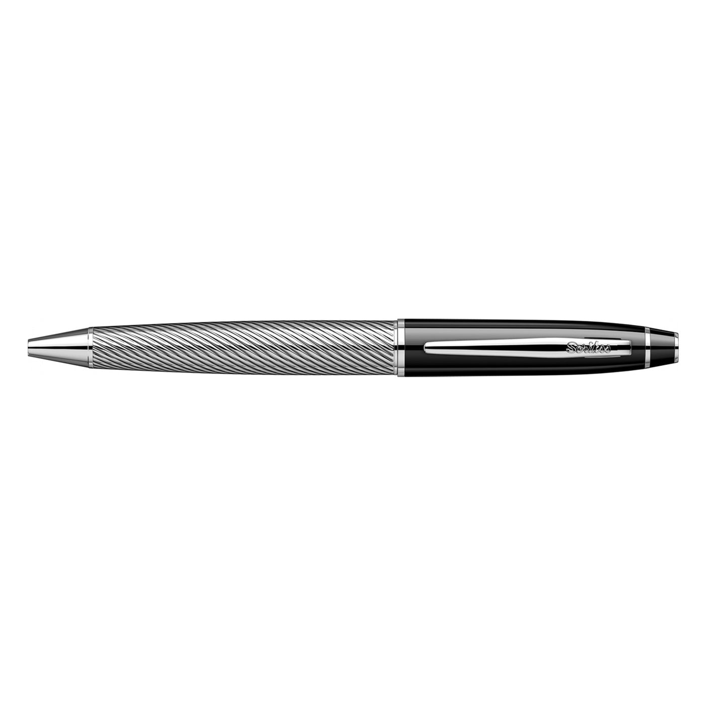 Scrikss Noble 35 Ball Pen - Black Chrome Spiral CT 4