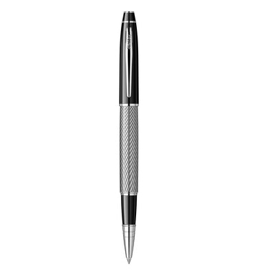 Scrikss Noble 35 Roller Ball Pen - Black Chrome Spiral CT 2