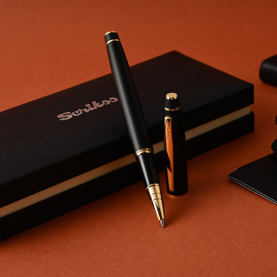 Scrikss Noble 35 Roller Ball Pen - Matt Black GT 8