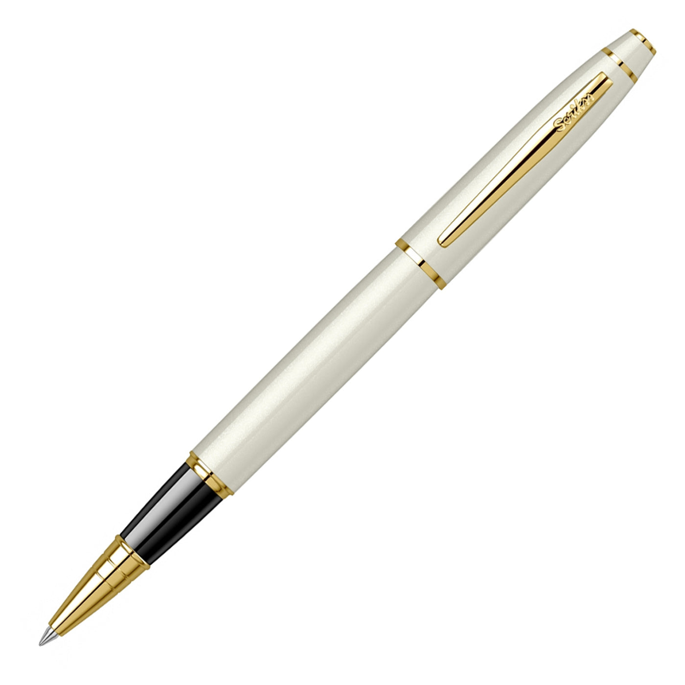 Scrikss Noble 35 Roller Ball Pen - Pearl White GT 1