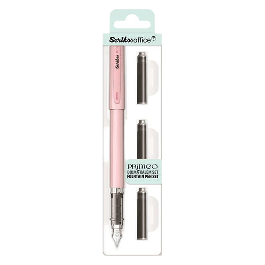 Scrikss Primeo Fountain Pen in Blister Pack - Pink