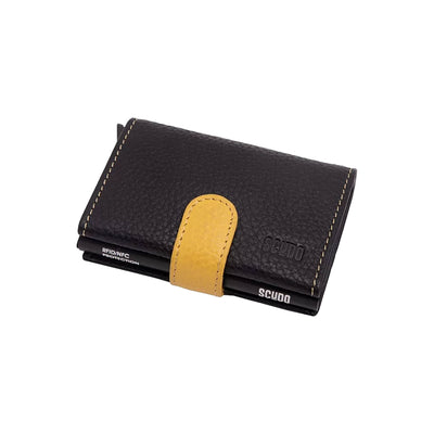 Scudo Mosaic Slim Wallet - Black/Yellow