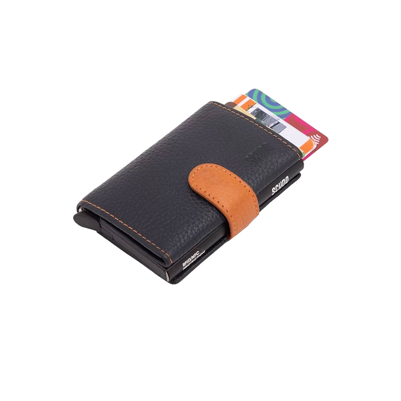 Scudo Mosaic Slim Wallet - Navy/Orange