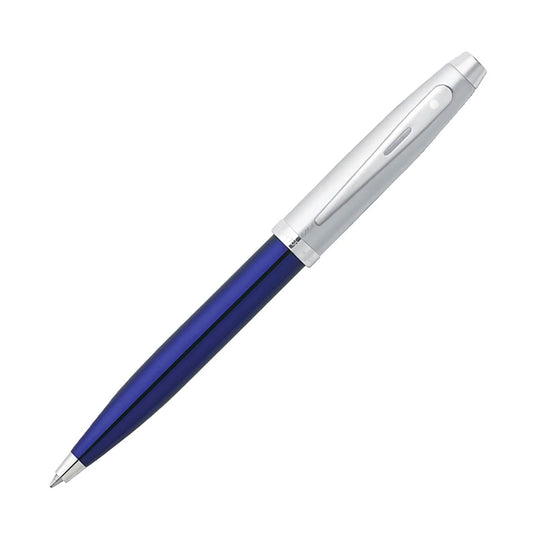 Sheaffer 100 Ball Pen - Blue & Brushed Chrome