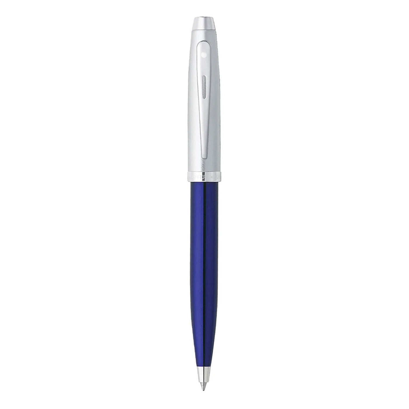 Sheaffer 100 Ball Pen - Blue & Brushed Chrome 2