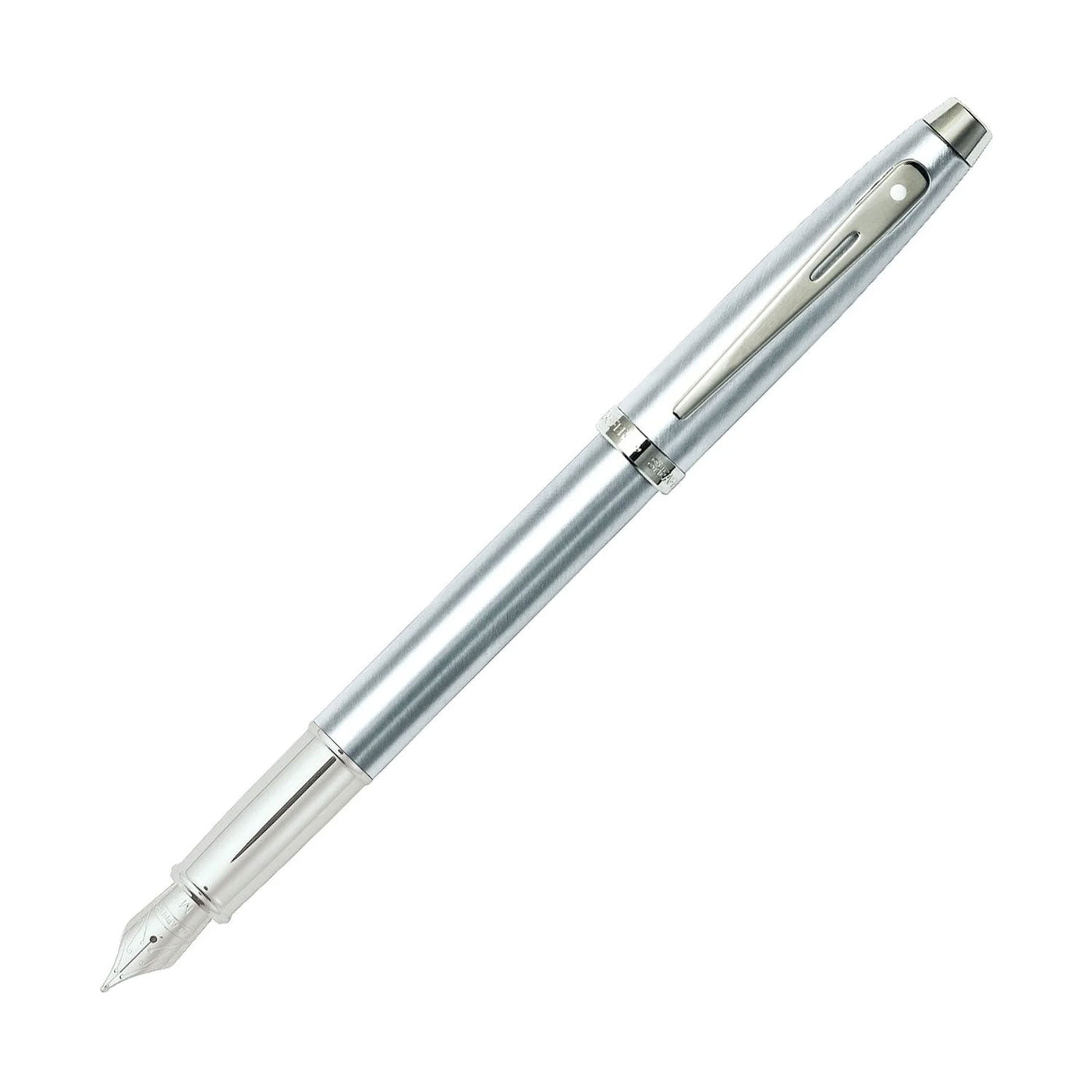 Sheaffer 100 Fountain Pen - Brushed Chrome CT 1