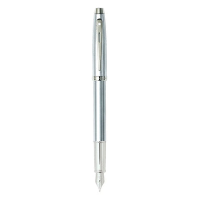 Sheaffer 100 Fountain Pen - Brushed Chrome CT 2