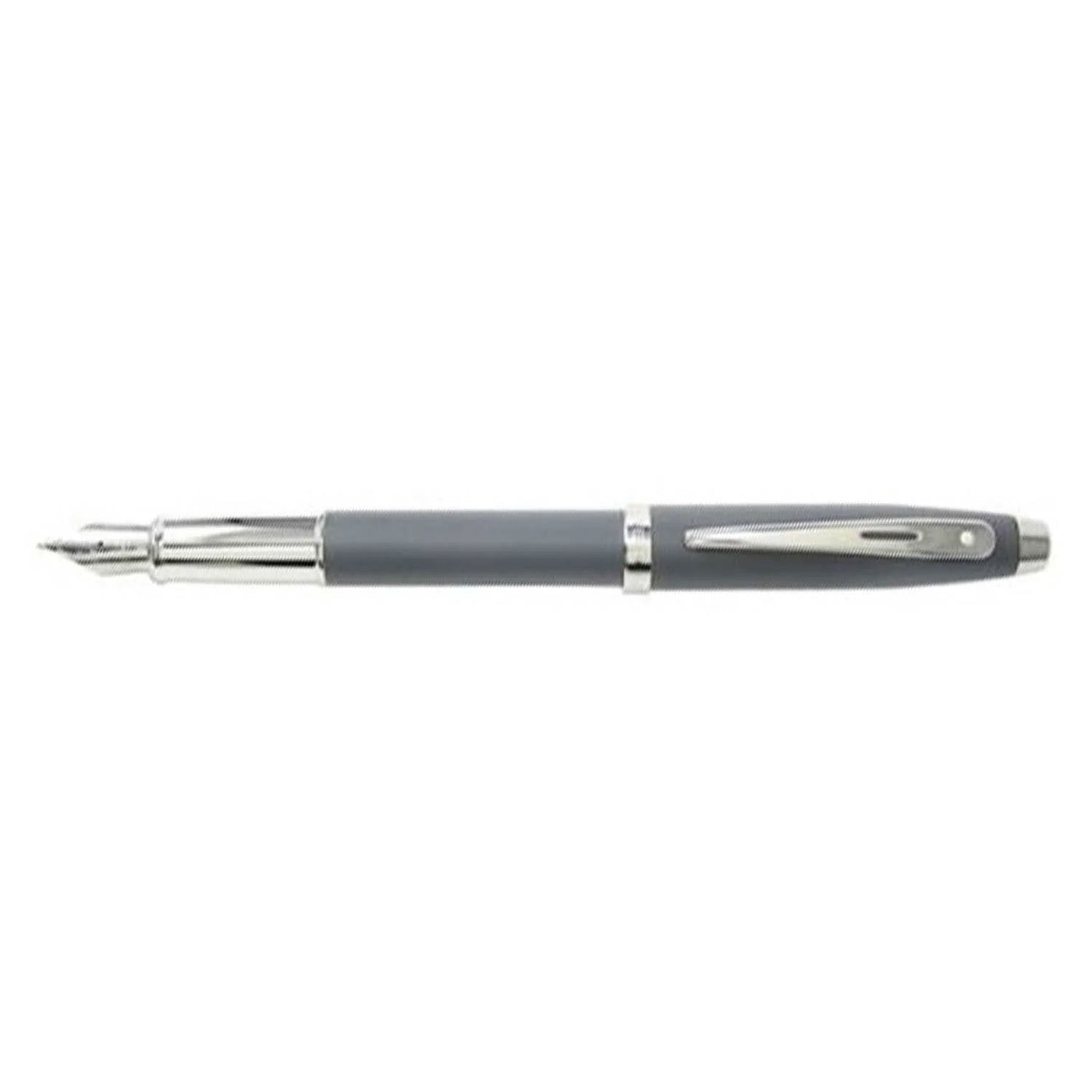 Sheaffer 100 Fountain Pen Matte Grey / Chrome Trim - Steel Nib 3