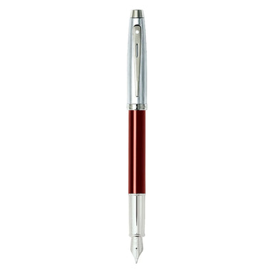 Sheaffer 100 Fountain Pen Red Chrome  / Chrome Trim - Steel Nib 2