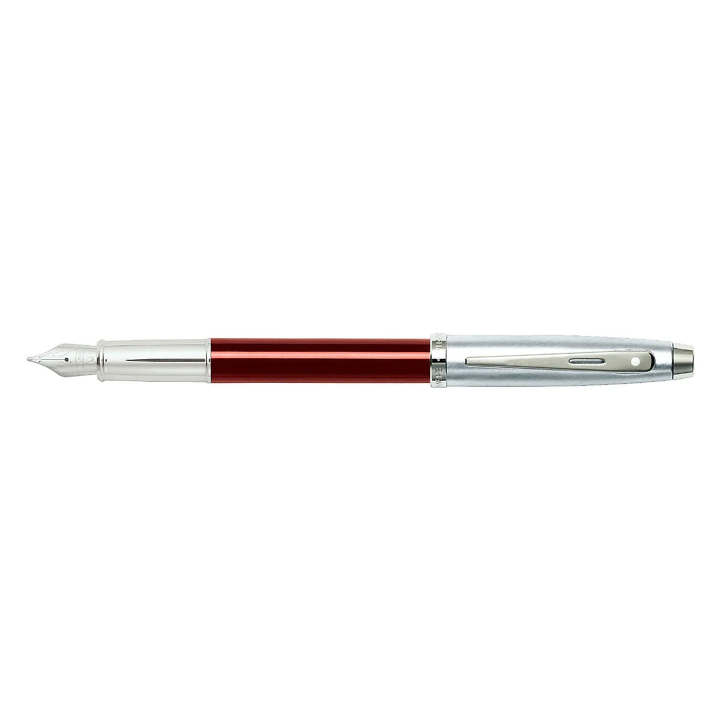 Sheaffer 100 Fountain Pen Red Chrome  / Chrome Trim - Steel Nib 3