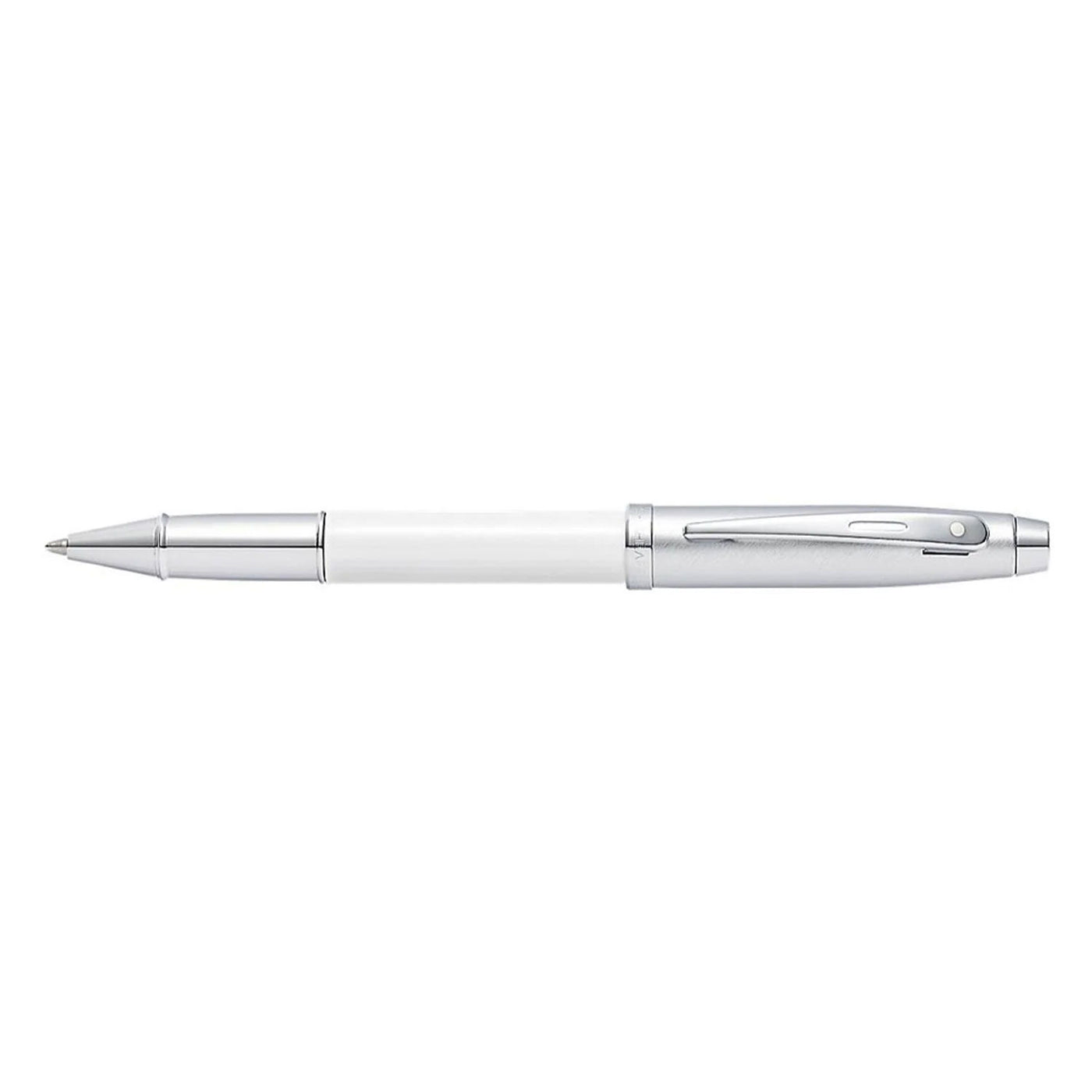 Sheaffer 100 Roller Ball Pen - White & Brushed Chrome 3