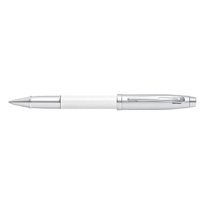 Sheaffer 100 Roller Ball Pen - White & Brushed Chrome 3