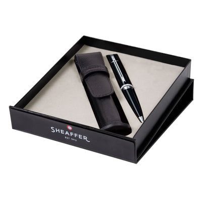 Sheaffer Gift Set - 300 Series Glossy Black CT Ball Pen with Pen Pouch