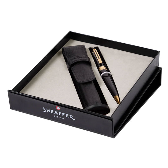 Sheaffer Gift Set - 300 Series Glossy Black GT Ball Pen with Pen Pouch