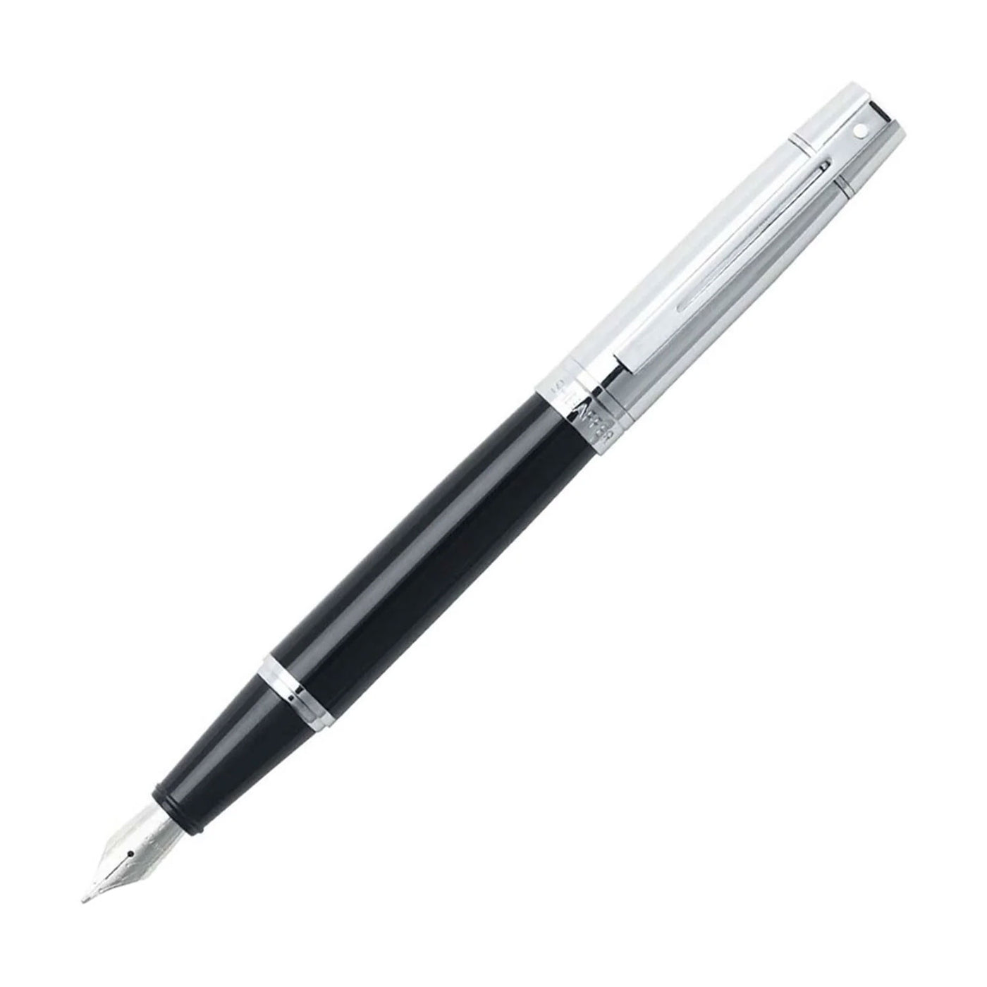 Sheaffer 300 Series Fountain Pen, Black / Chrome - Steel Nib 1