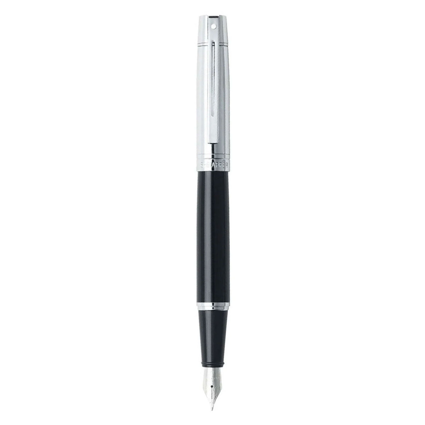 Sheaffer 300 Series Fountain Pen, Black / Chrome - Steel Nib 2