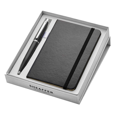 Sheaffer Gift Set - VFM Matte Black Ball Pen with A6 Black Notebook 1