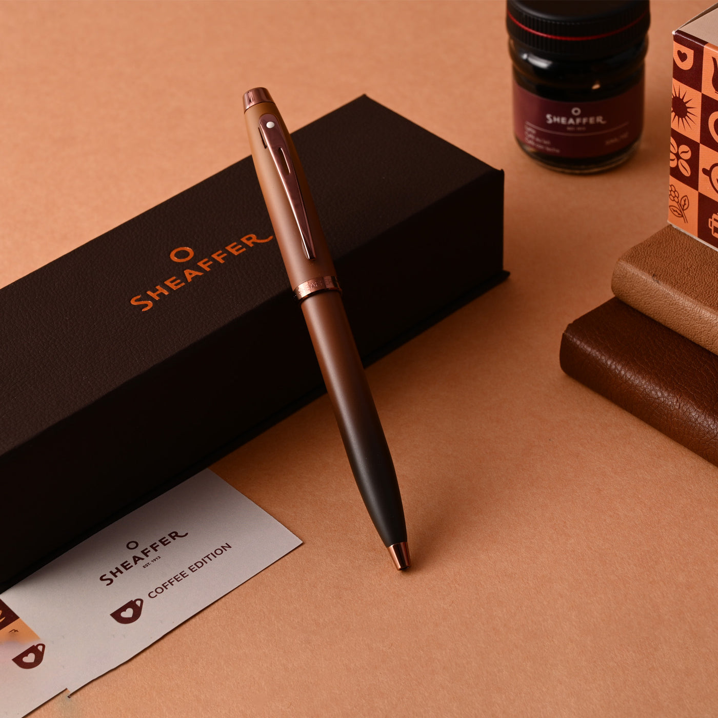 Sheaffer 100 Ball Pen - Coffee Brown GT 8