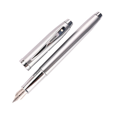 Sheaffer 100 Fountain Pen - Brushed Chrome CT 1