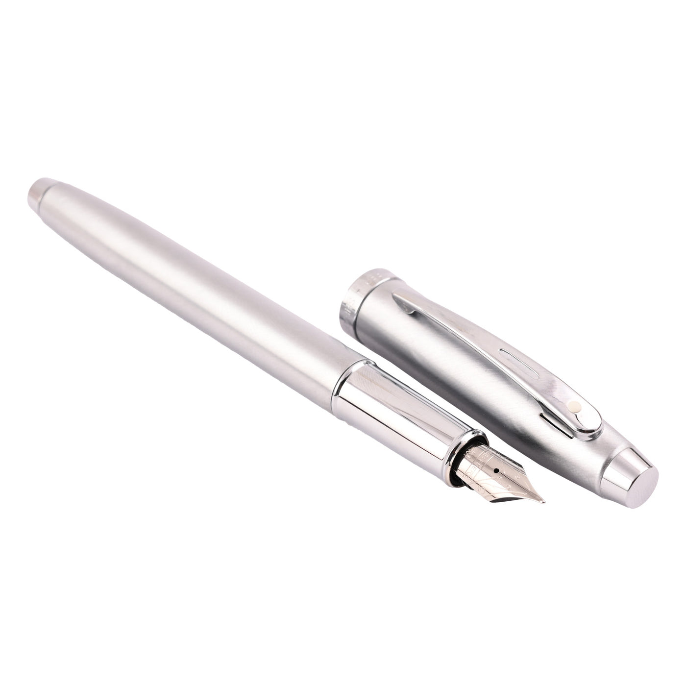 Sheaffer 100 Fountain Pen - Brushed Chrome CT 2