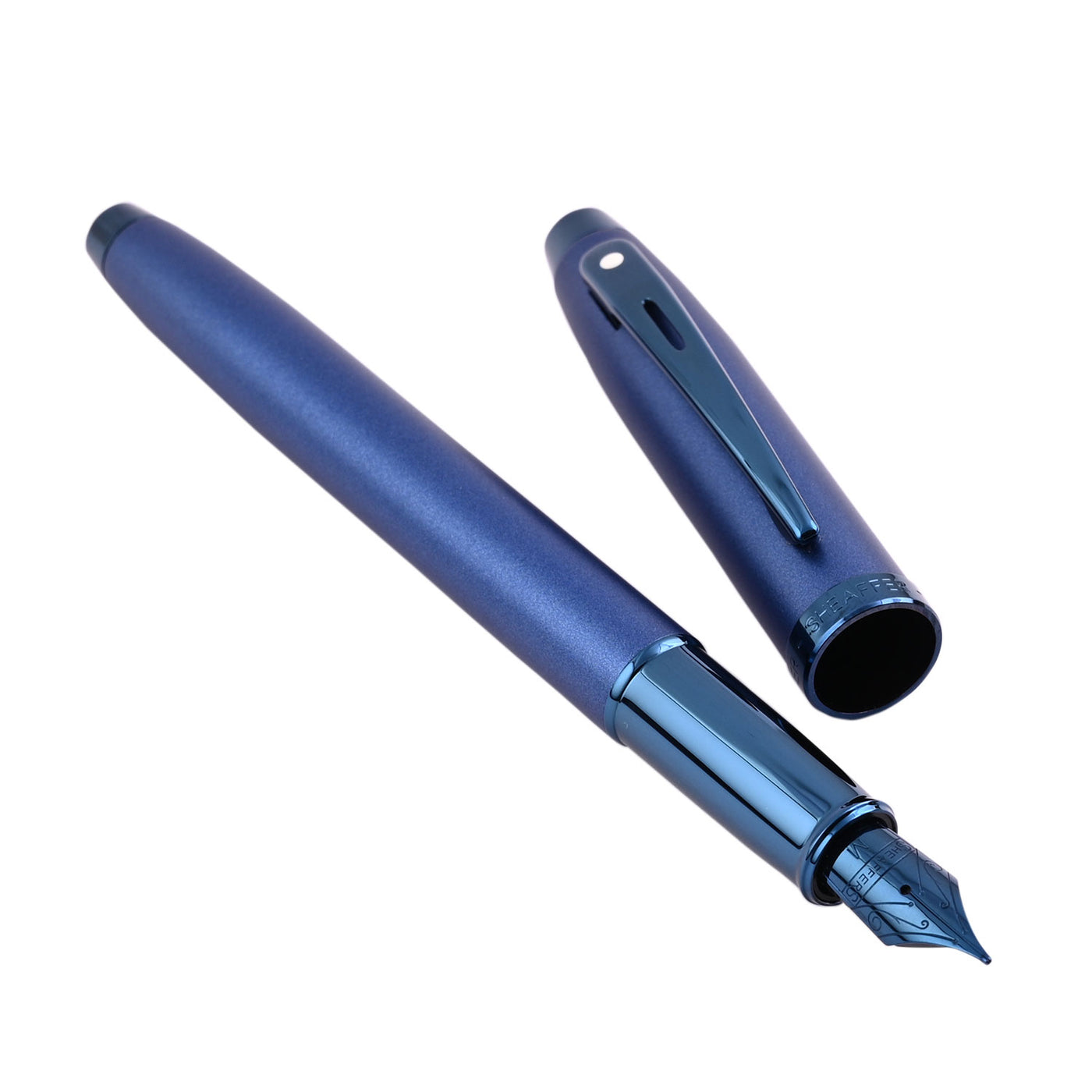 Sheaffer 100 Fountain Pen - Satin Blue PVD 3