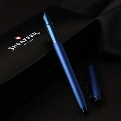Sheaffer 100 Fountain Pen - Satin Blue PVD 8