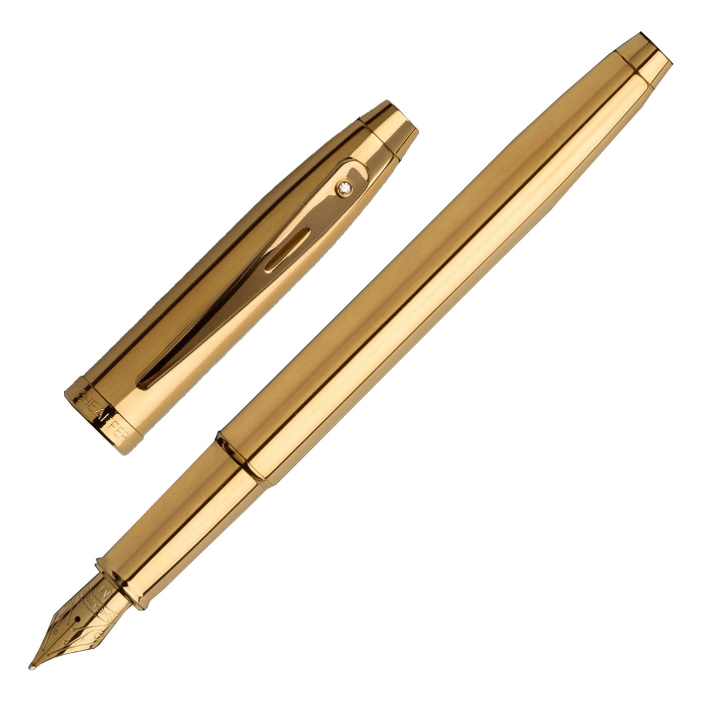 Sheaffer 100 PVD Gold with Diamond Embellishment Fountain Pen 1