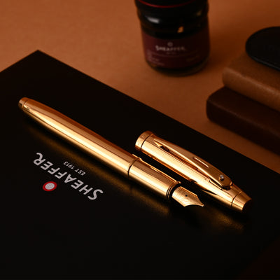 Sheaffer 100 PVD Gold with Diamond Embellishment Fountain Pen 8