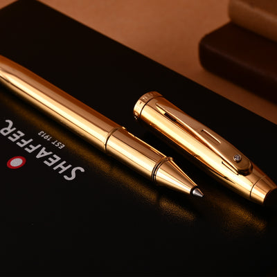 Sheaffer 100 PVD Gold with Diamond Embellishment Roller Ball Pen 9