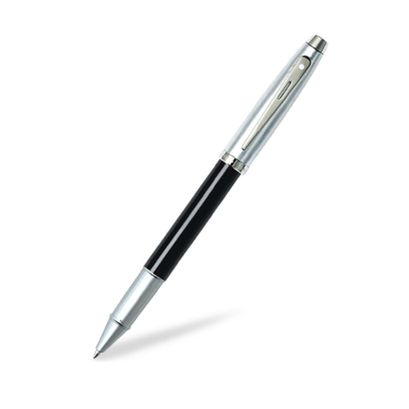 Sheaffer 100 Roller Ball Pen - Black & Brushed Chrome 1