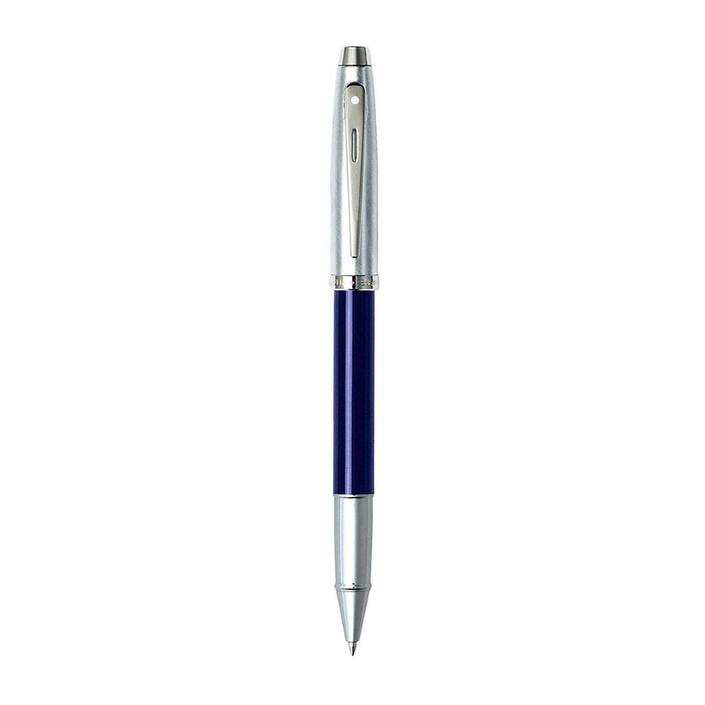 Sheaffer 100 Roller Ball Pen - Blue & Brushed Chrome 2
