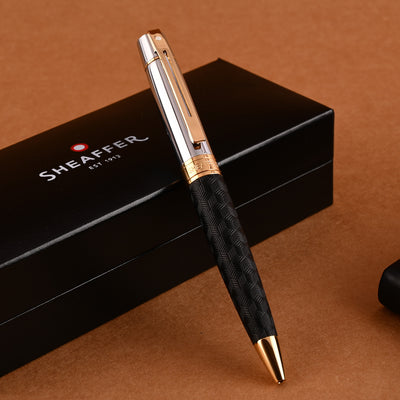 Sheaffer 300 Ball Pen - Engraved Black & Chrome GT 6