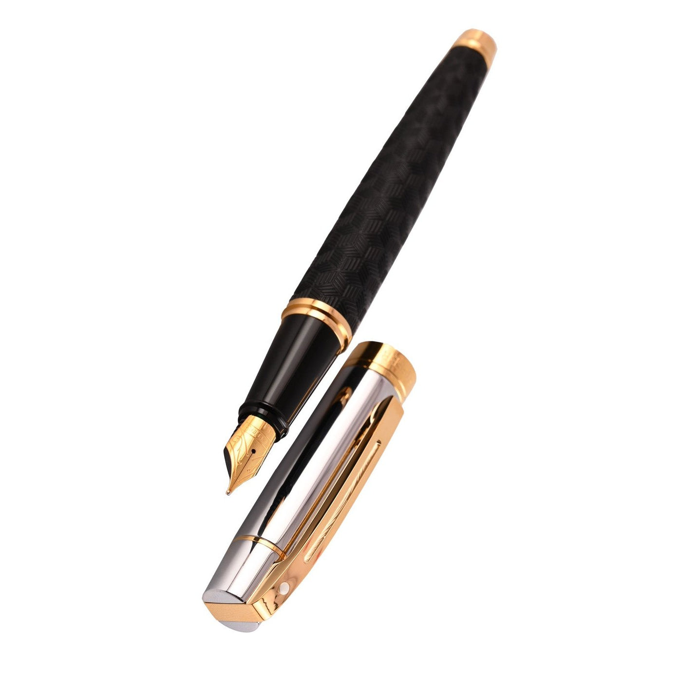 Sheaffer 300 Fountain Pen - Engraved Black & Chrome GT 1