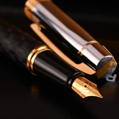 Sheaffer 300 Fountain Pen - Engraved Black & Chrome GT 8