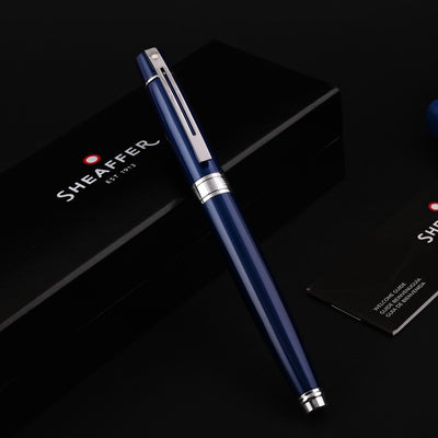 Sheaffer 300 Fountain Pen - Glossy Blue CT 12
