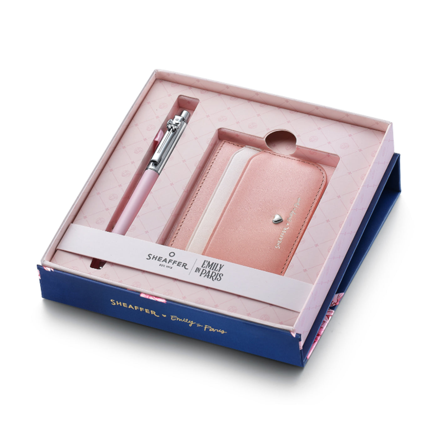Sheaffer 321 Emily in Paris Gift Set - Sentinel Pink Ball Pen with Dark Pink Credit Card Holder