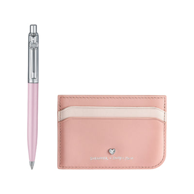 Sheaffer 321 Emily in Paris Gift Set - Sentinel Pink Ball Pen with Dark Pink Credit Card Holder