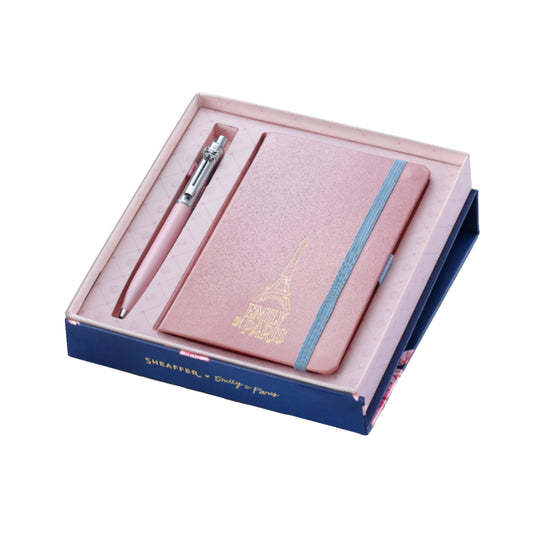 Sheaffer 321 Emily in Paris Gift Set - Sentinel Pink Ball Pen with Pink Small Notebook
